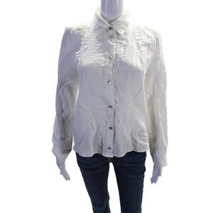 Objects Without Meaning Womens Button Down Blouse White Size Extra Small